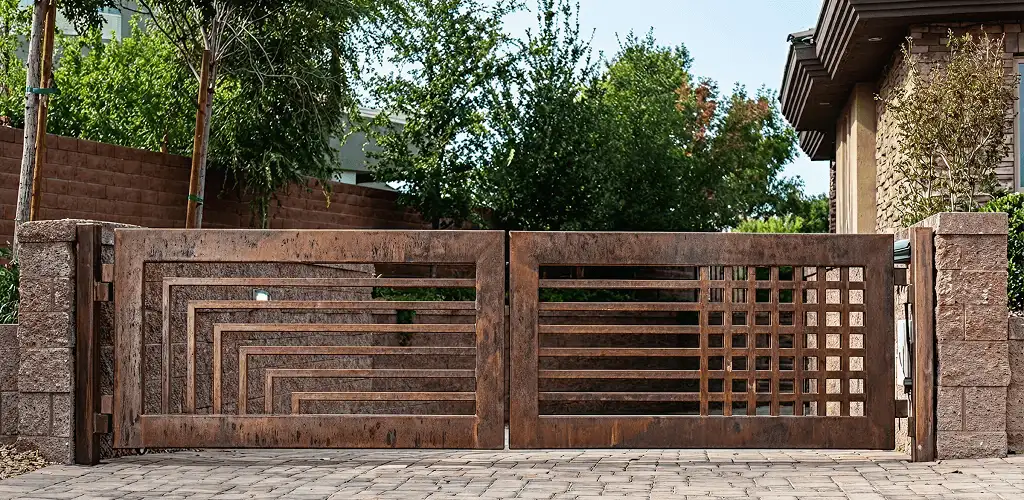 Custom driveway gate installation for a home entrance in Evansville, IN
