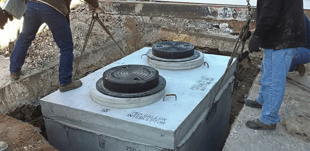 Grease trap installation for a commercial property drainage system in Evansville, IN
