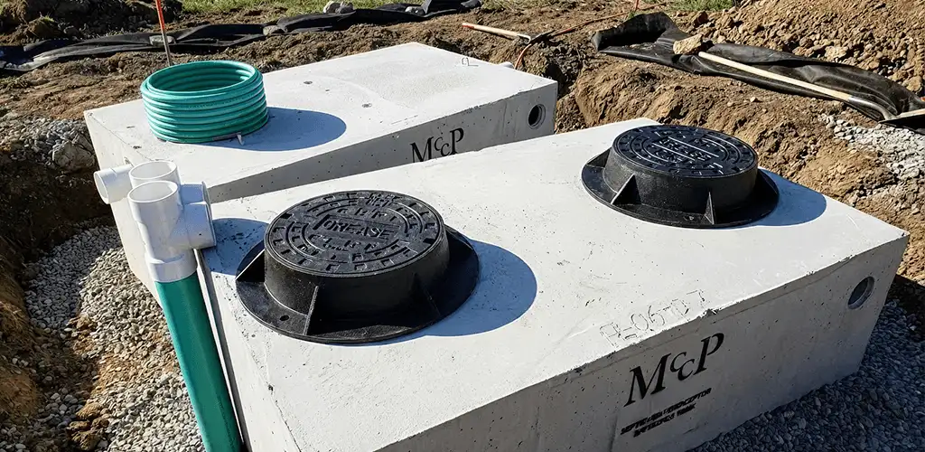 Grease trap installation unit set in place for drainage protection in Evansville, IN