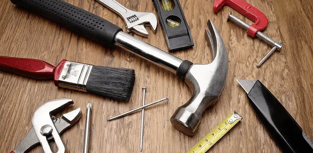 Handyman tools laid out for home repair and maintenance work in Evansville, IN